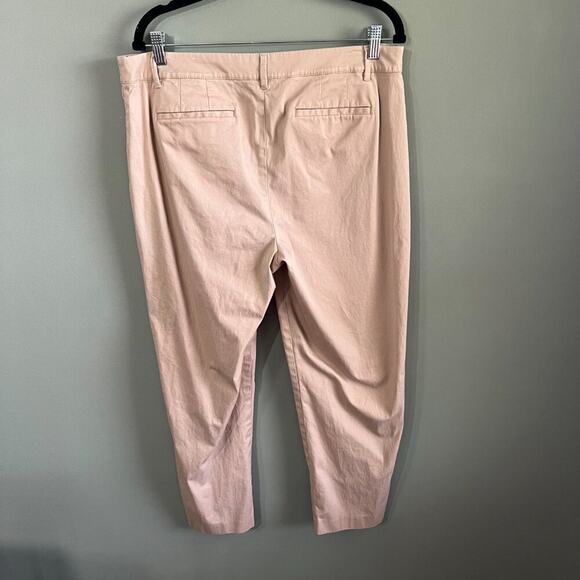 Talbots Women's Beige Perfect Crop Pants with Button Hem Detailing, Size 12 - Picture 5 of 9